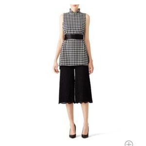 Mother of Pearl navy and white check tie tunic